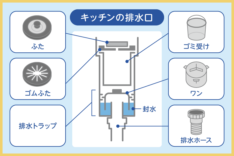 キッチンの排水口