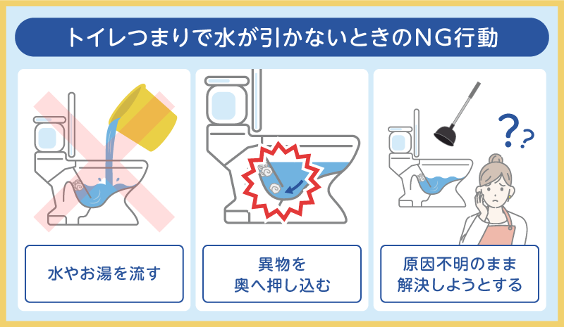 トイレつまりで水が引かないときのNG行動
